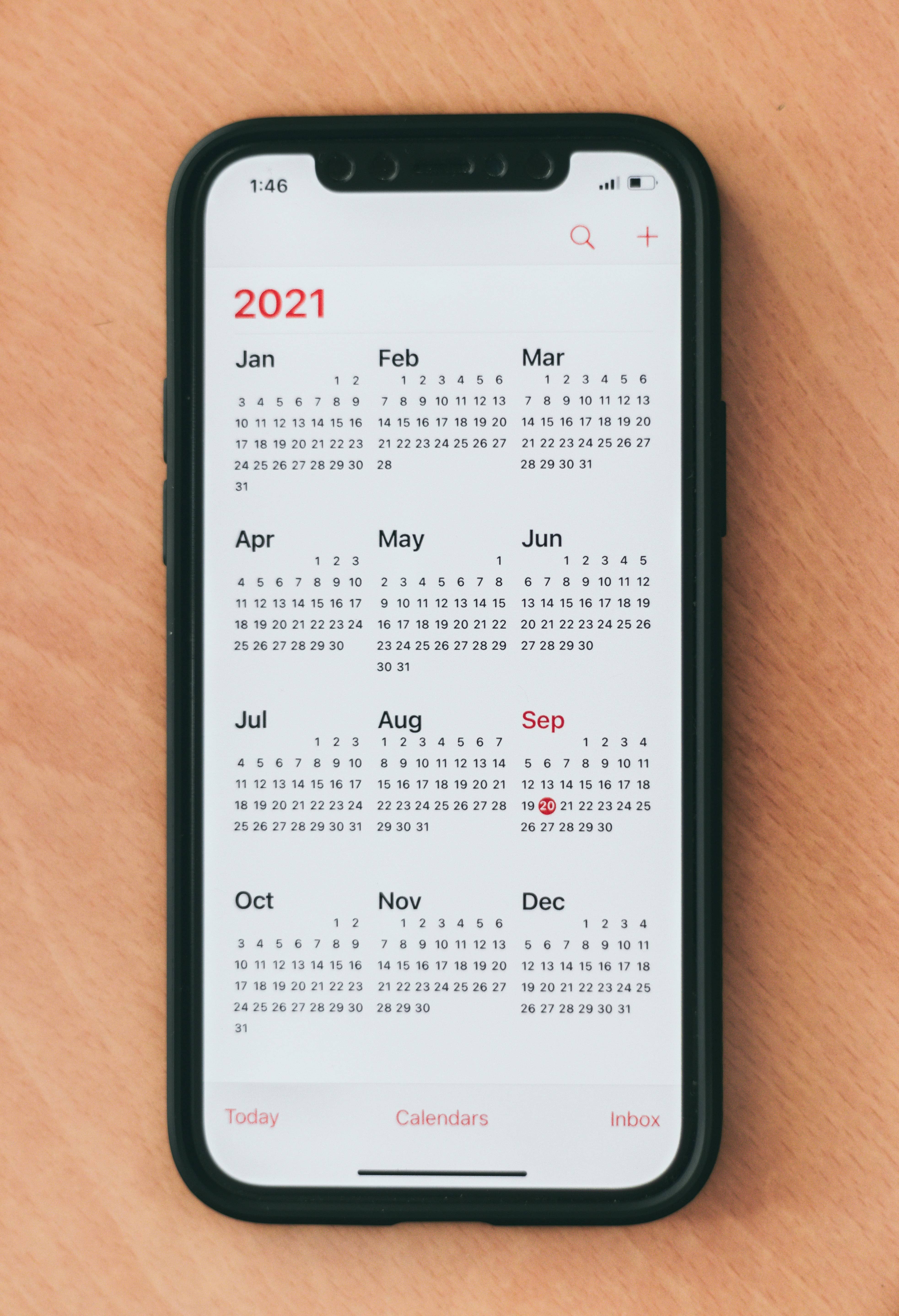 School event calendar on mobile phone