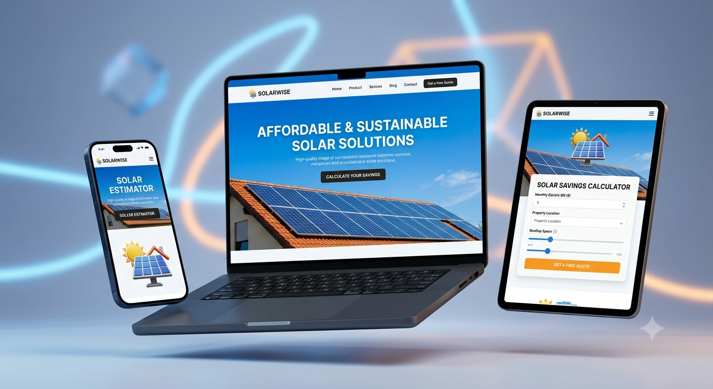 Solar Launch Mockup Interface Visual